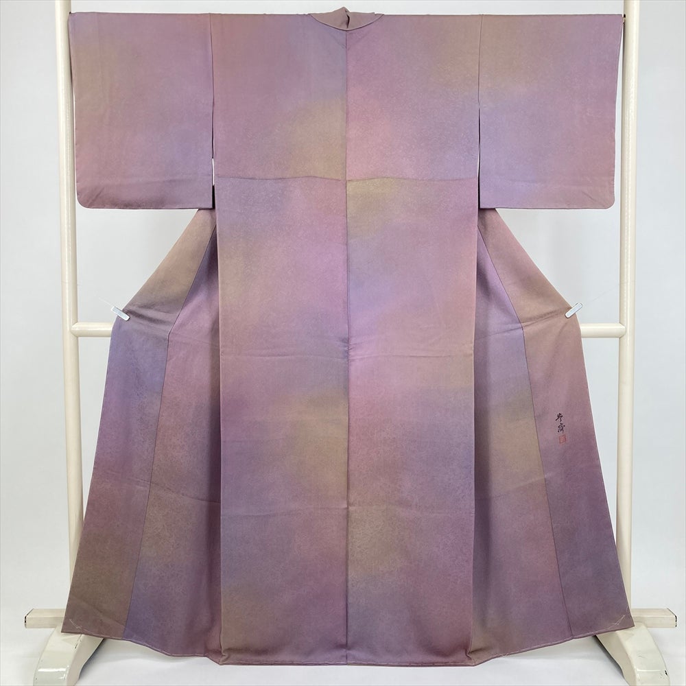 小紋/ベージュ/未使用品/友禅/仕立上がり/適応身長152～158㎝/12249 小紋/ベージュ/未使用品/友禅/仕立上がり/適応身長152～158㎝/12249