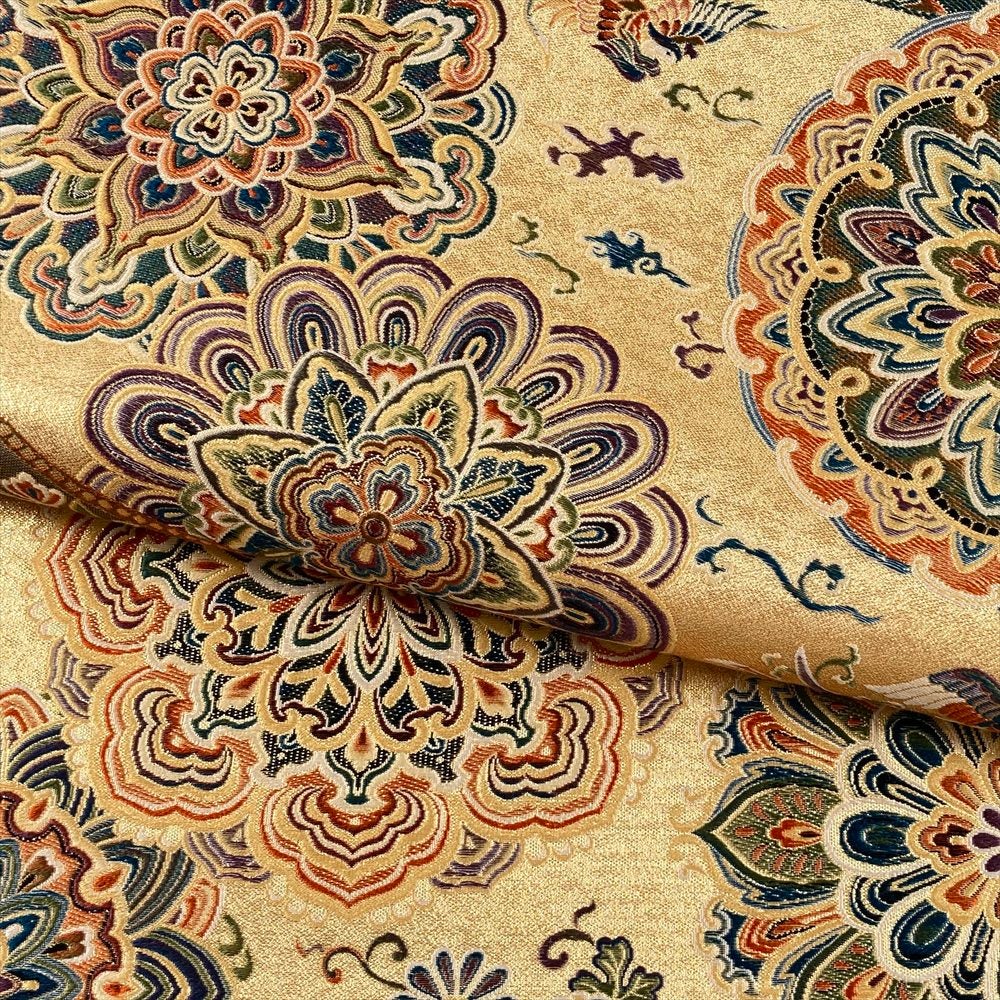 中古）袋帯 薄金 フォーマル 六通 織り 王朝宝飾華紋 絹