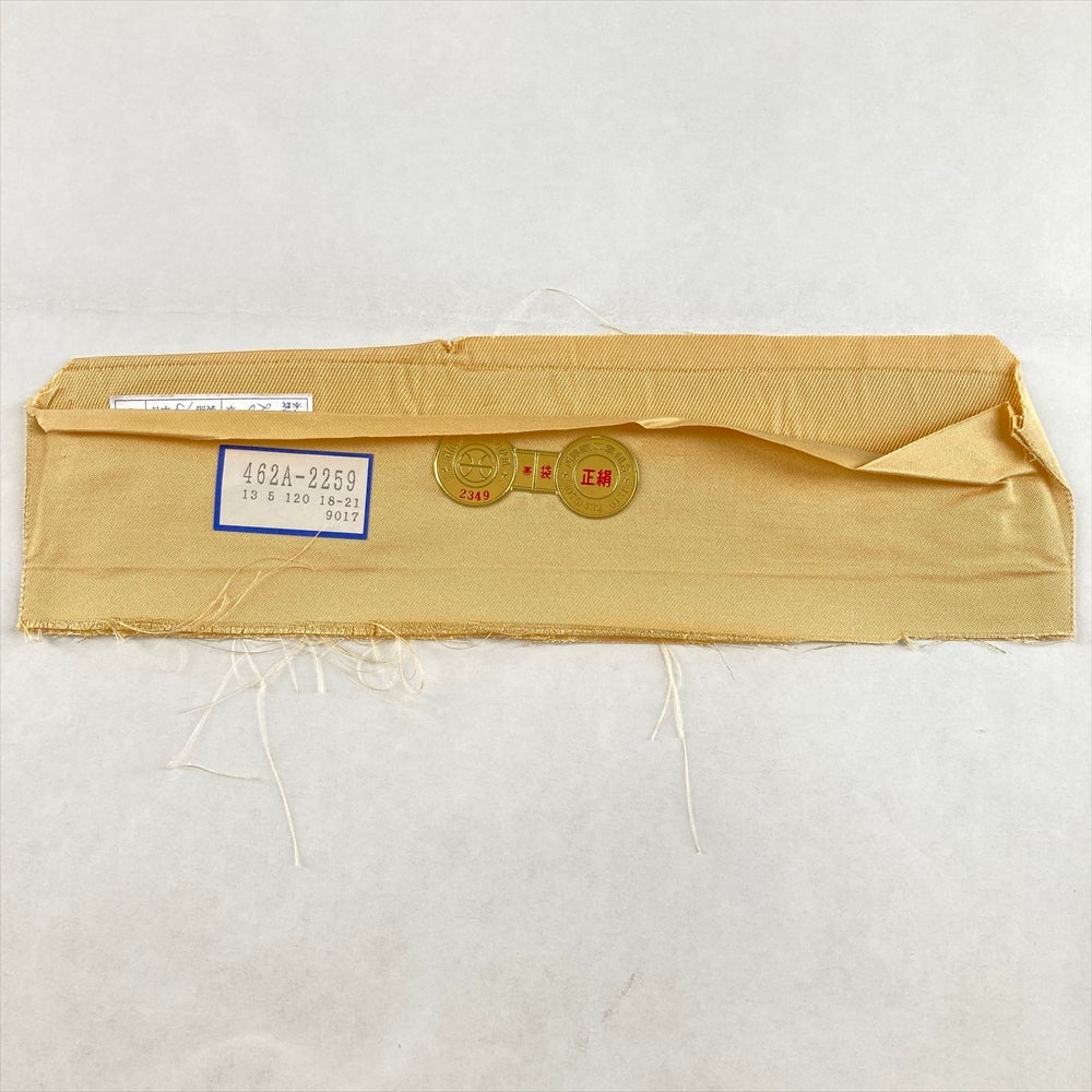 中古）袋帯 薄金 フォーマル 六通 織り 王朝宝飾華紋 絹