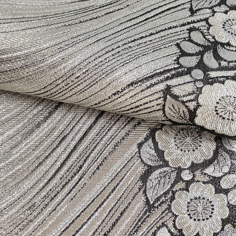 中古)袋帯 銀 フォーマル 全通 織り 花 よろけ風 絹 中古)袋帯 銀 フォーマル 全通 織り 花 よろけ風 絹