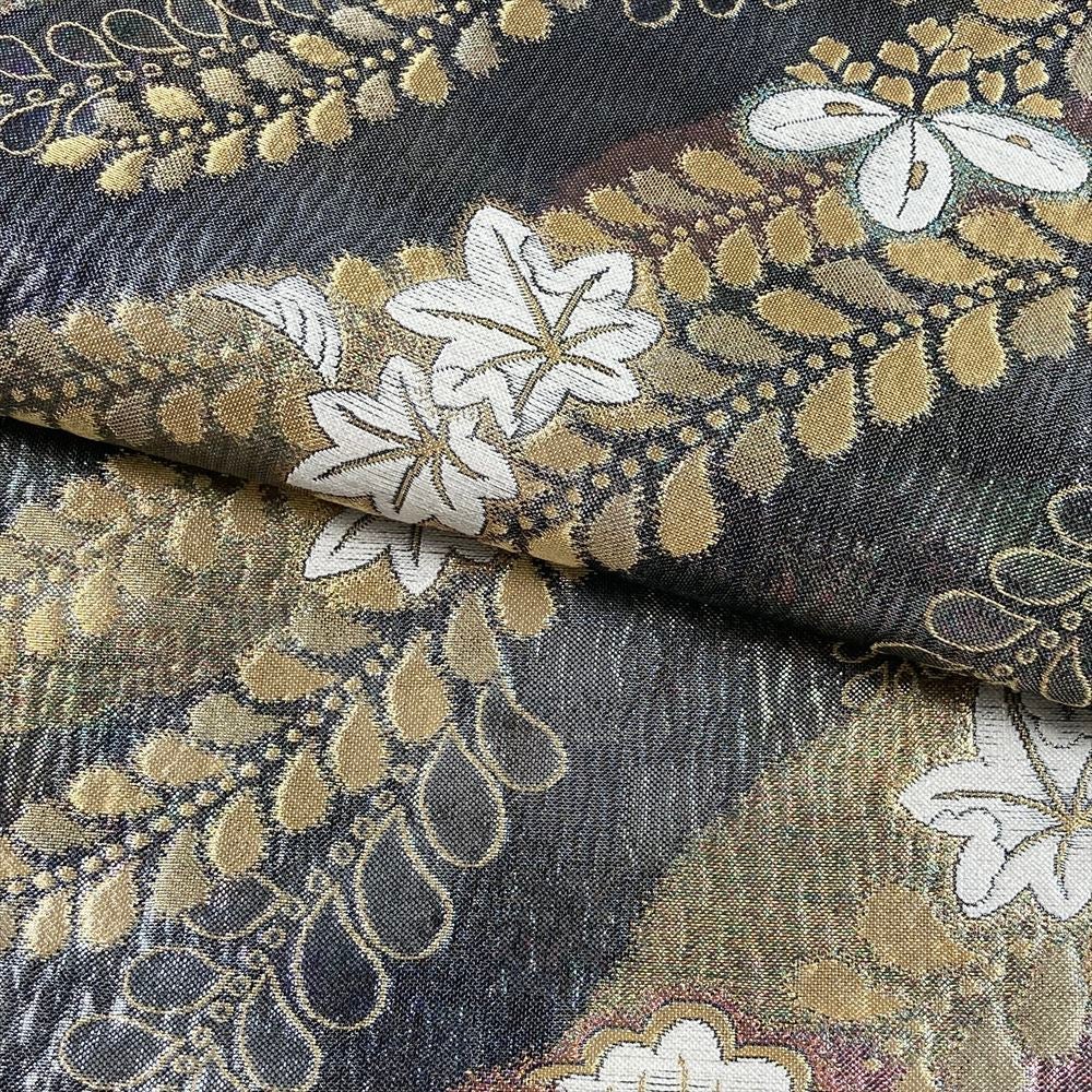 中古）袋帯 銀 金 フォーマル 六通 織り 辻が花 絹