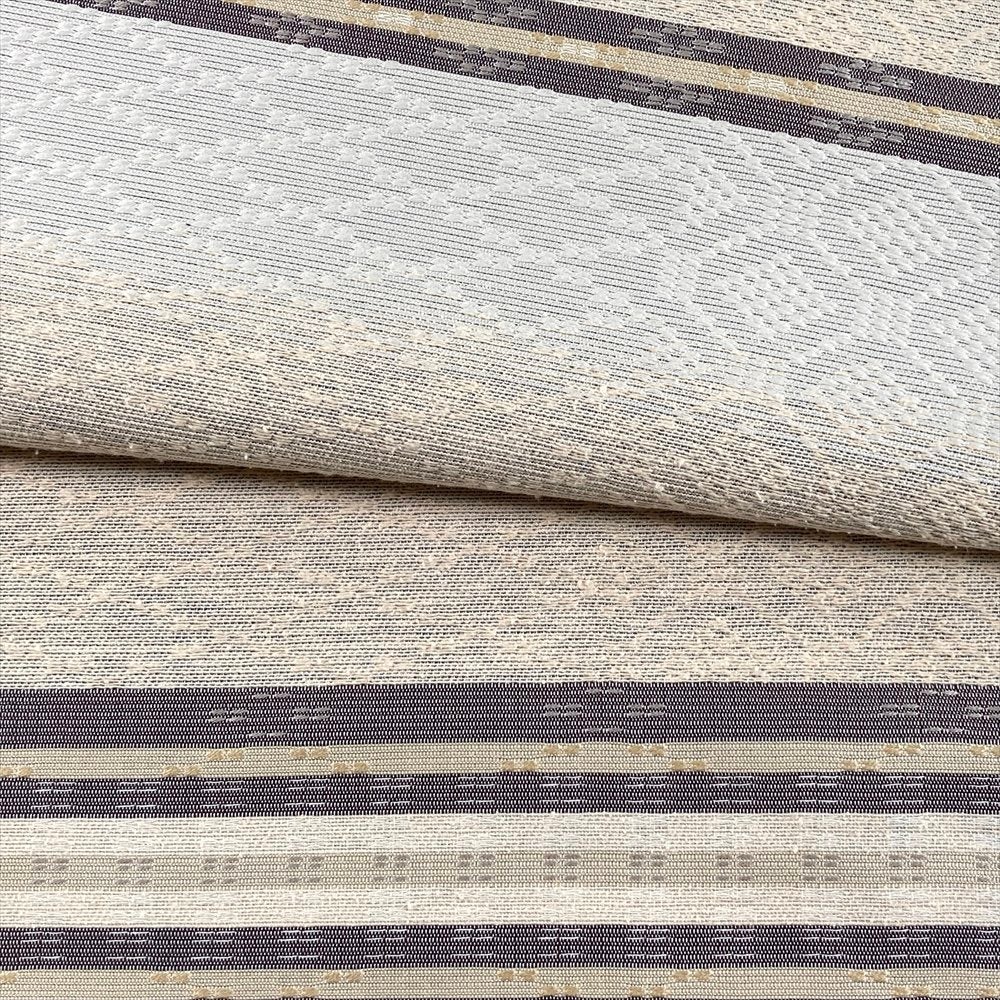 夏名古屋帯　新品未仕立て　ベージュ濃淡　縞　芭蕉布　S111 夏物 名古屋帯 八寸 喜如嘉 の 芭蕉布 全通 沖縄県 ベージュ 生成り色