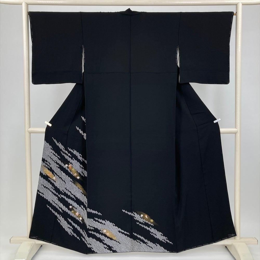 中古）特撰加賀友禅 訪問着 白菫色 グレー フォーマル 染め 手描き