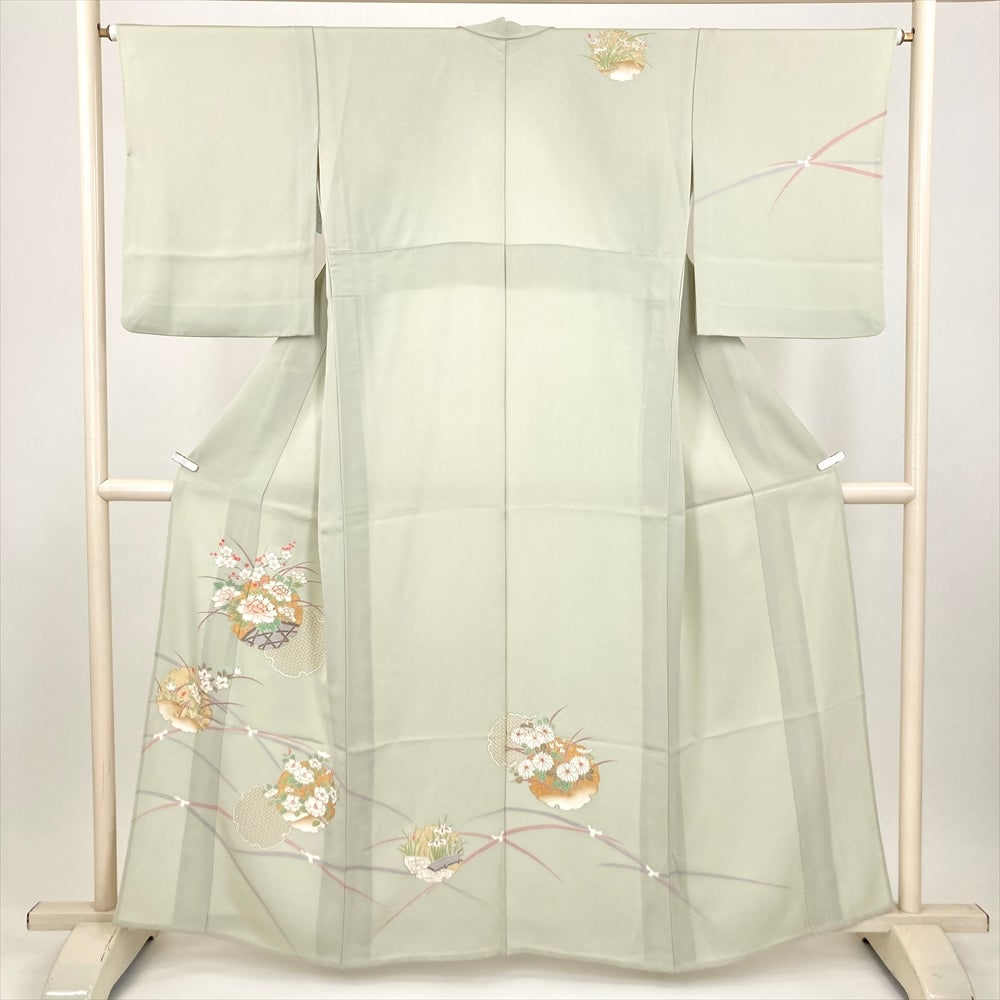 中古）夏名古屋帯 赤 カジュアル 平仕立て 絽綴れ 霞 蝶